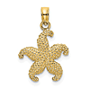 14k Yellow Gold Puffed Starfish Charm 1/2in