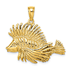 14k Yellow Gold Lionfish Pendant