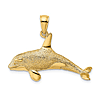 14k Yellow Gold Small Killer Whale Pendant with Open Back