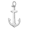 14k White Gold 3-D Classic Anchor Pendant with Shackle Bail 1.25in