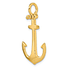 14k Yellow Gold 3-D Classic Anchor Pendant 1in