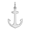14k White Gold 3-D Classic Anchor Pendant 1in