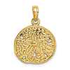 14k Yellow Gold Rounded Cut-out Sand Dollar Charm 5/8in