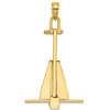 14k Yellow Gold 3-D Moveable Fluke Anchor Pendant 2in