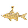 14k Yellow Gold Large 3-D Tarpon Fish Pendant