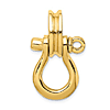 14k Yellow Gold 3-D Shackle Pendant with Pulley Bail 1in