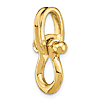 14k Yellow Gold Small 3-D Boat Shackle Pendant with Pulley Bail