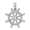 14k White Gold Ship's Wheel Charm 5/8in
