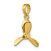 14k Yellow Gold 3-D Ship's Propeller Charm 1/2in
