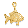 14k Yellow Gold Red Snapper Pendant