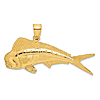 14k Yellow Gold Large Mahi Mahi Pendant