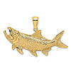 10k Yellow Gold Open Mouth Tarpon Fish Pendant