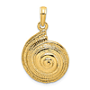 14k Yellow Gold Pearl Troca Spiral Shell Pendant 