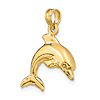 14k Yellow Gold 3-D Dolphin Charm 1/2in
