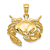 14k Yellow Gold Stone Crab Pendant 5/8in