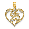 14k Yellow Gold 25th Heart Anniversary Charm 1/2in