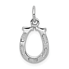 14k White Gold Horseshoe Charm 1/2in