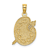 14k Yellow Gold Painter's Palette Pendant with Brushes 5/8in