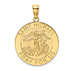 14k Yellow Gold Round St. Michael Medal 7/8in