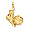14k Yellow Gold Kicking A Soccer Ball Pendant 3/4in