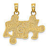 14k Yellow Gold Break-apart Puzzle Pieces Best Friends Pendant