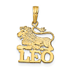 14k Yellow Gold LEO Lion Zodiac Pendant 1/2in