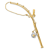 14k Yellow Gold Moveable Fishing Pole Pendant With Reel