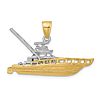 14k Two-Tone Gold 3-D Sportfishing Boat Pendant