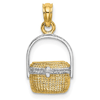 14k Yellow Gold and Rhodium Nantucket Basket Charm