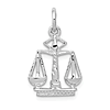 14k White Gold Scales of Justice Charm 1/2in
