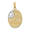 14k Yellow Gold You Are My Sunshine Oval Pendant
