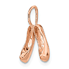14k Rose Gold 3-D Ballet Slippers Charm