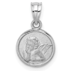 14k White Gold Raphael Angel Charm with Polished Rounded Edges