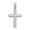 14k White Gold Beveled Stick Cross Pendant 1in