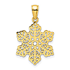 14k Yellow Gold Snowflake Pendant With Polished Finish