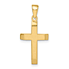 14k Yellow Gold Satin Polished Cross Pendant with Tapered Ends 3/4in