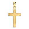 14k Yellow Gold Satin Polished Cross Pendant with Tapered Ends 1in