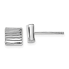 14k White Gold Textured Square Button Earrings