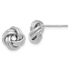 14k White Gold Two Row Love Knot Earrings