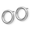14K White Gold Polished Circle Post Earrings 5/8in
