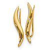 14k Yellow Gold Curved Ear Climber Earrings