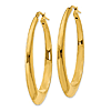 14k Yellow Gold Italian Oval Hoop Hoop Earrings 2in