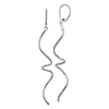 14k White Gold Italian Twisted Leverback Earrings