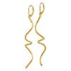 14k Yellow Gold Italian Twisted Leverback Earrings