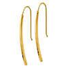 14k Yellow Gold Italian Long Bar Dangle Earrings 2in