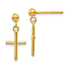 14k Yellow Gold Classic Dangle Cross Earrings