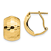 14k Yellow Gold Small Hammered Omega Back Earrings