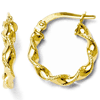 14kt Yellow Gold 5/8in Polished Twisted Grain Hoop Earrings