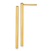 14k Yellow Gold Polished Long Slender Bar Earrings 1 3/8in