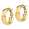14k Yellow Gold 3/4in Italian Round Hoop Omega Earrings 6mm